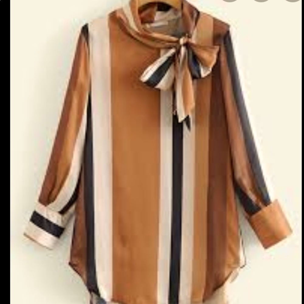 Zara Tie Bow Neck Blouse